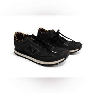 New Balance Women’s  Black Sneakers with Leopard Accents see description